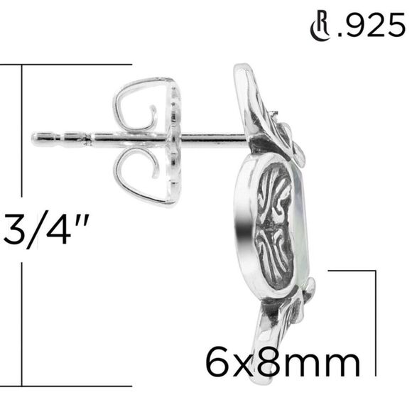 New~Carolyn Pollack Genuine Prehnite Gemstone Button Earrings~.925 Sterling - Picture 4 of 5